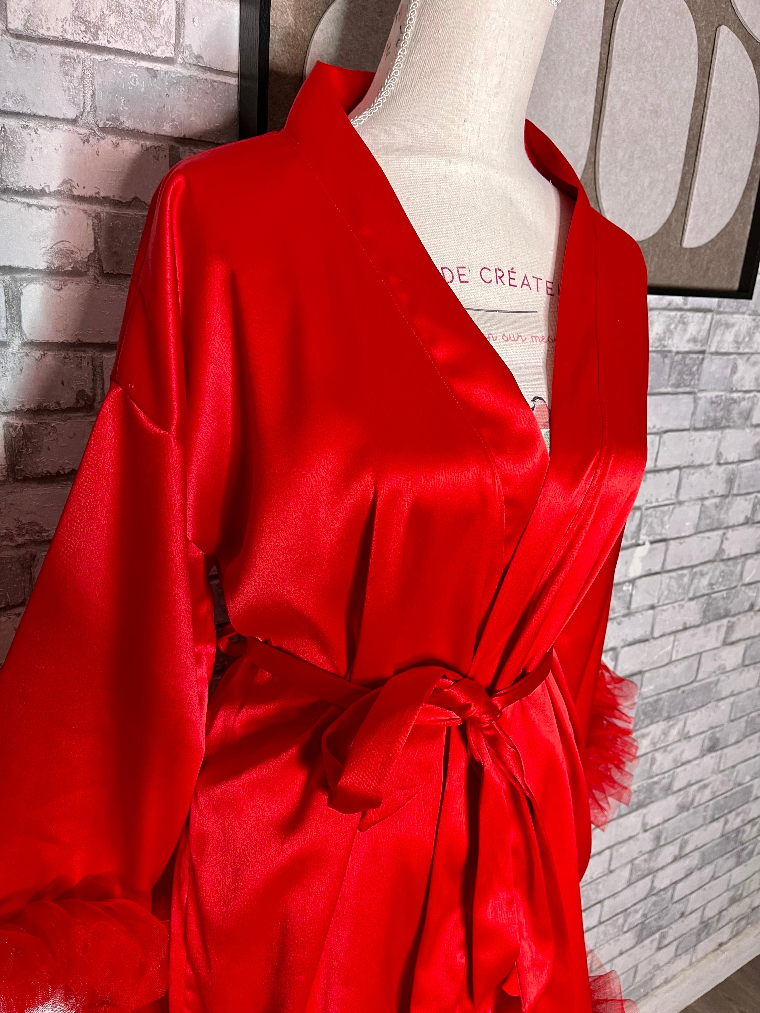 Ensemble peignoir & pantalon en tulle